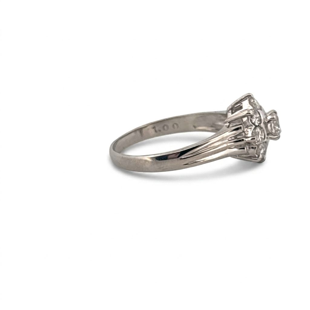 1.00ct Natural Diamonds H/SI1, Women Ring, Platinum 900