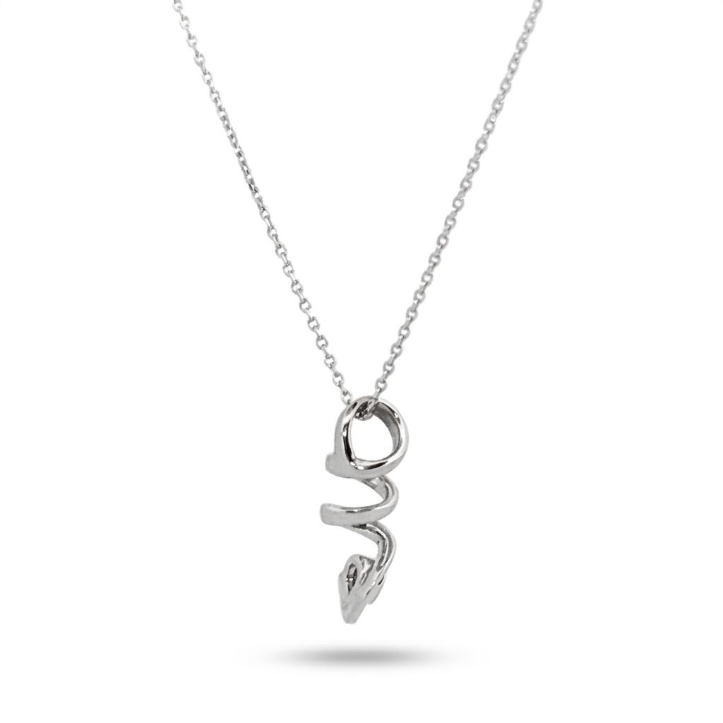 Wine Opener Pendent Chain with Diamond, 18 Inches, 14K White Gold, 2.23G