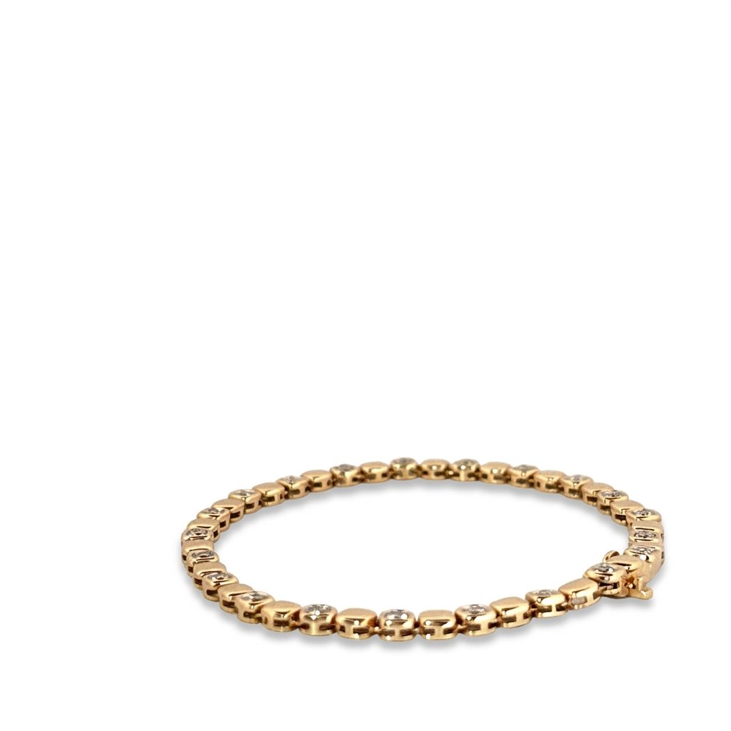 Tennis Bracelet, Natural Diamonds (0.93CTW) G/VS1, 14K Yellow Gold