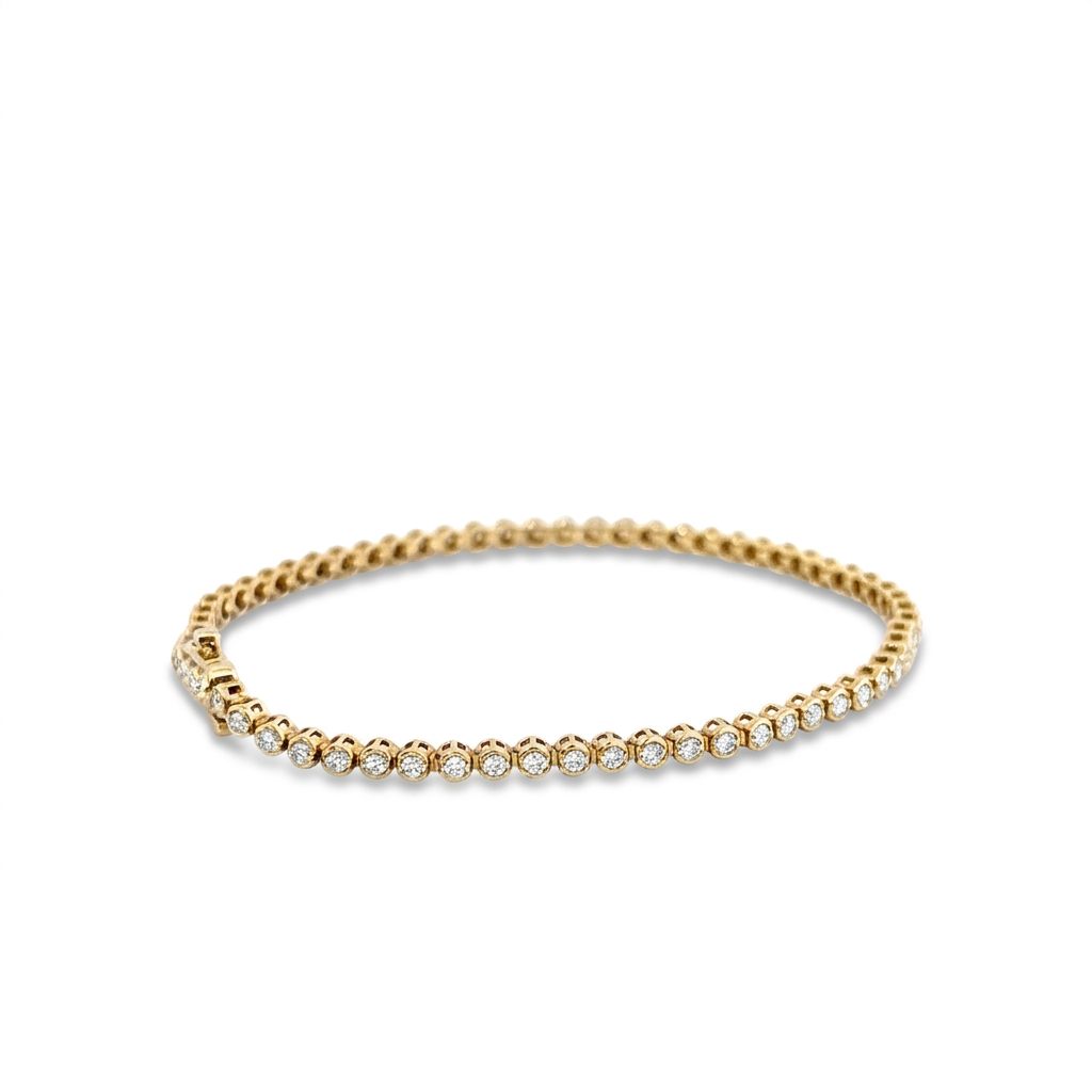 Tennis Bracelet, Natural Diamonds (0.95CTW) G/VS1, 14K Yellow Gold