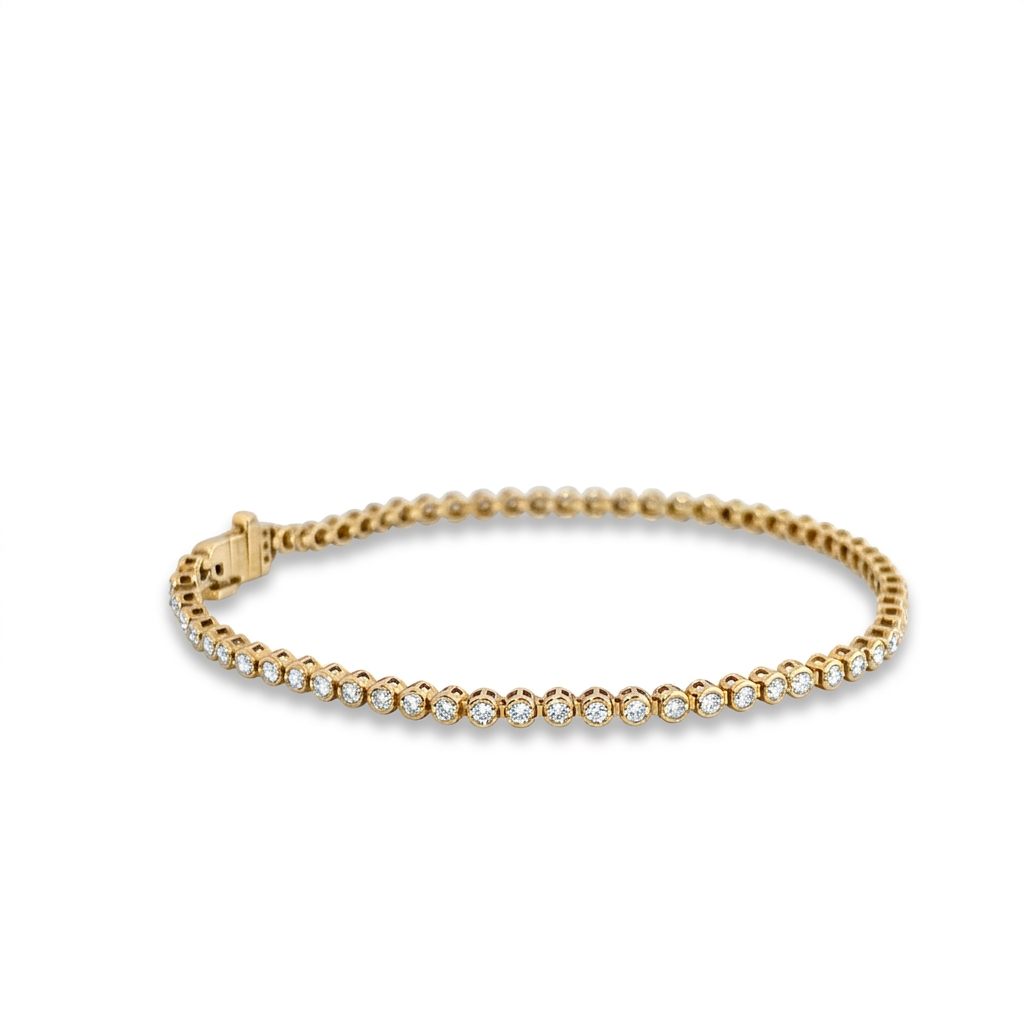 Tennis Bracelet, Natural Diamonds (0.95CTW) G/VS1, 14K Yellow Gold