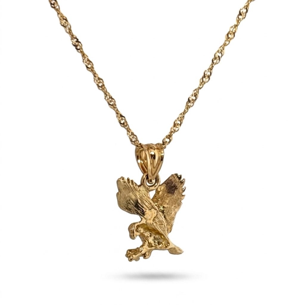 American Eagle Solid Gold Pendent Chain 18", 3.30G, 10K Yellow Gold