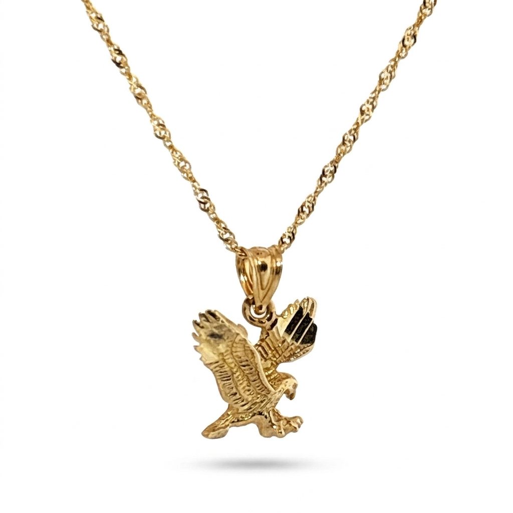 American Eagle Solid Gold Pendent Chain 18", 3.30G, 10K Yellow Gold