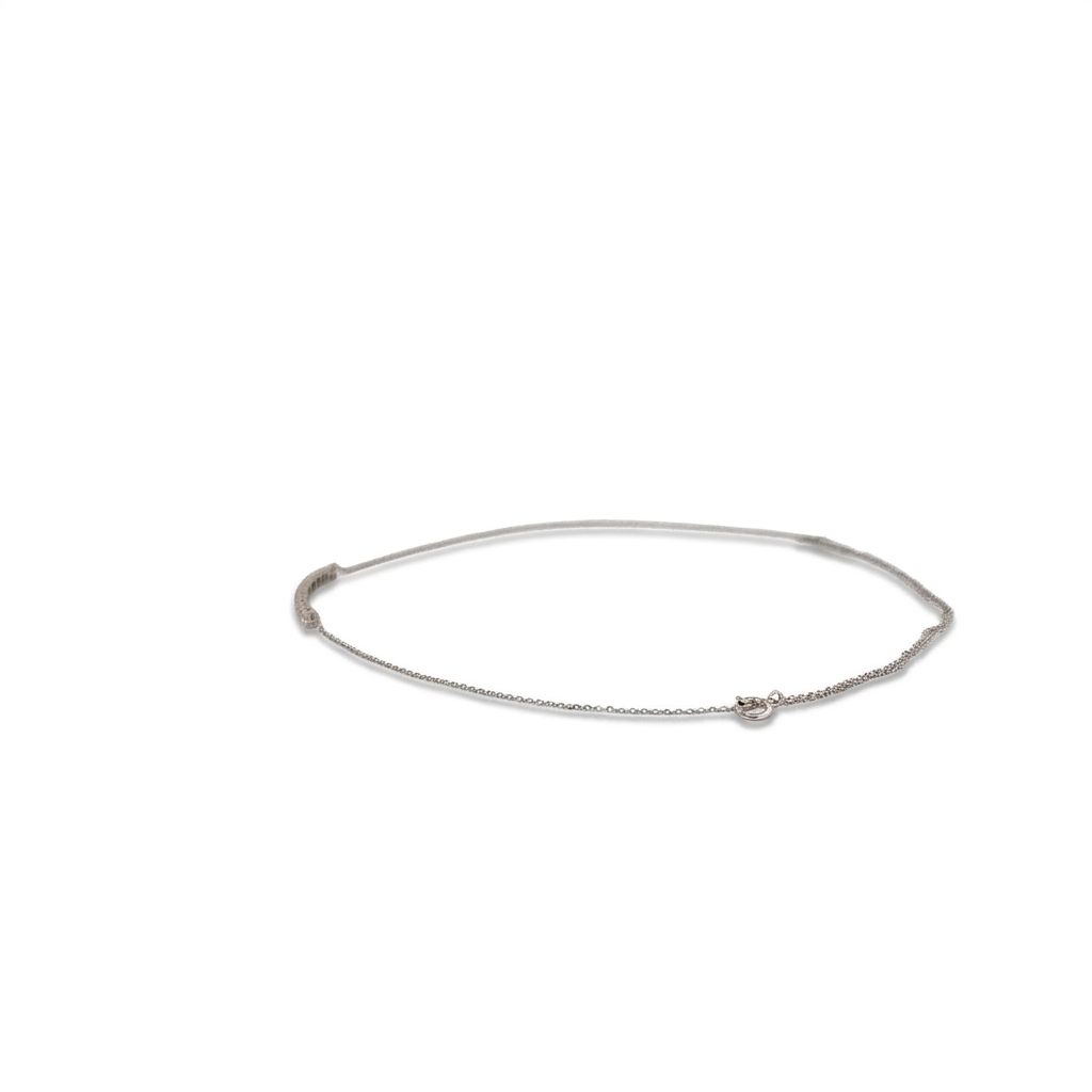 Natural Diamonds (0.50 CT), 12 Stone Tennis Pendent Chain, 14K White Gold