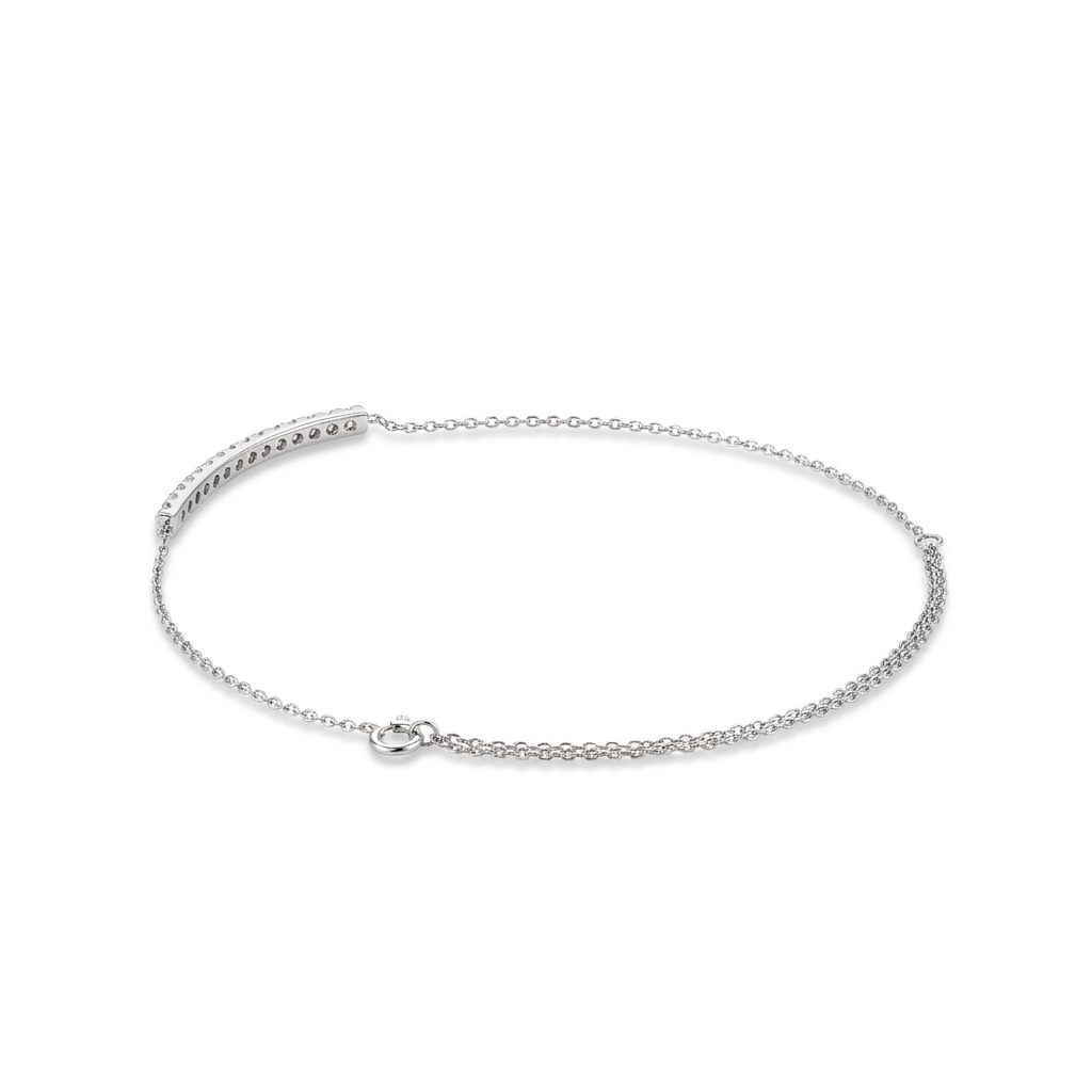 Natural Diamonds (0.50 CT), 12 Stone Tennis Pendent Chain, 14K White Gold