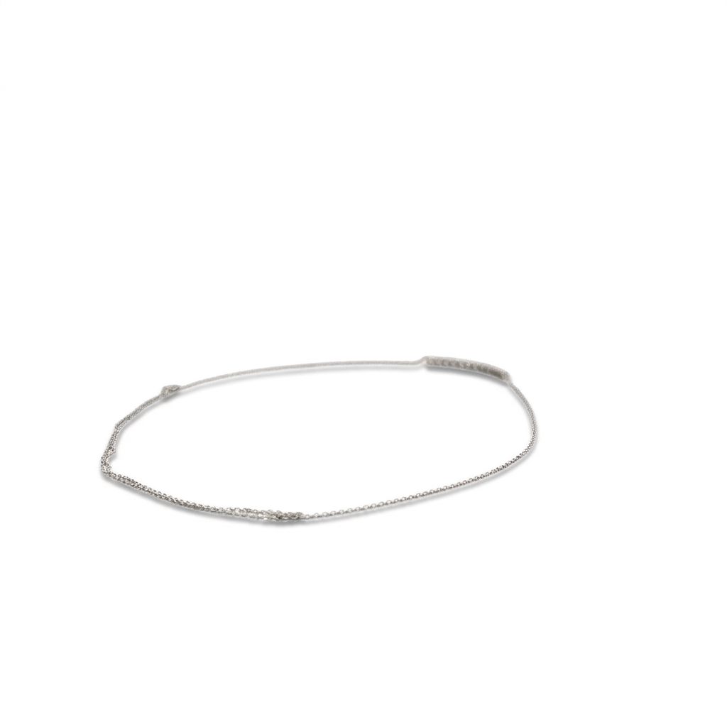Natural Diamonds (0.50 CT), 12 Stone Tennis Pendent Chain, 14K White Gold