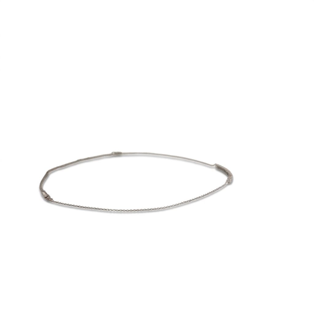 Natural Diamonds (0.50 CT), 12 Stone Tennis Pendent Chain, 14K White Gold