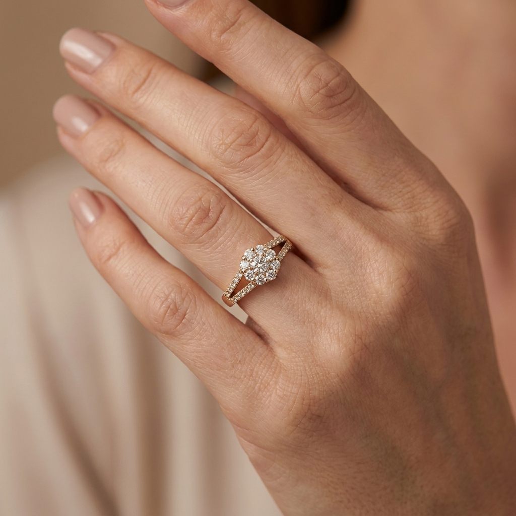 0.81ct Natural Diamonds, Women Rings, 18K Yellow Gold