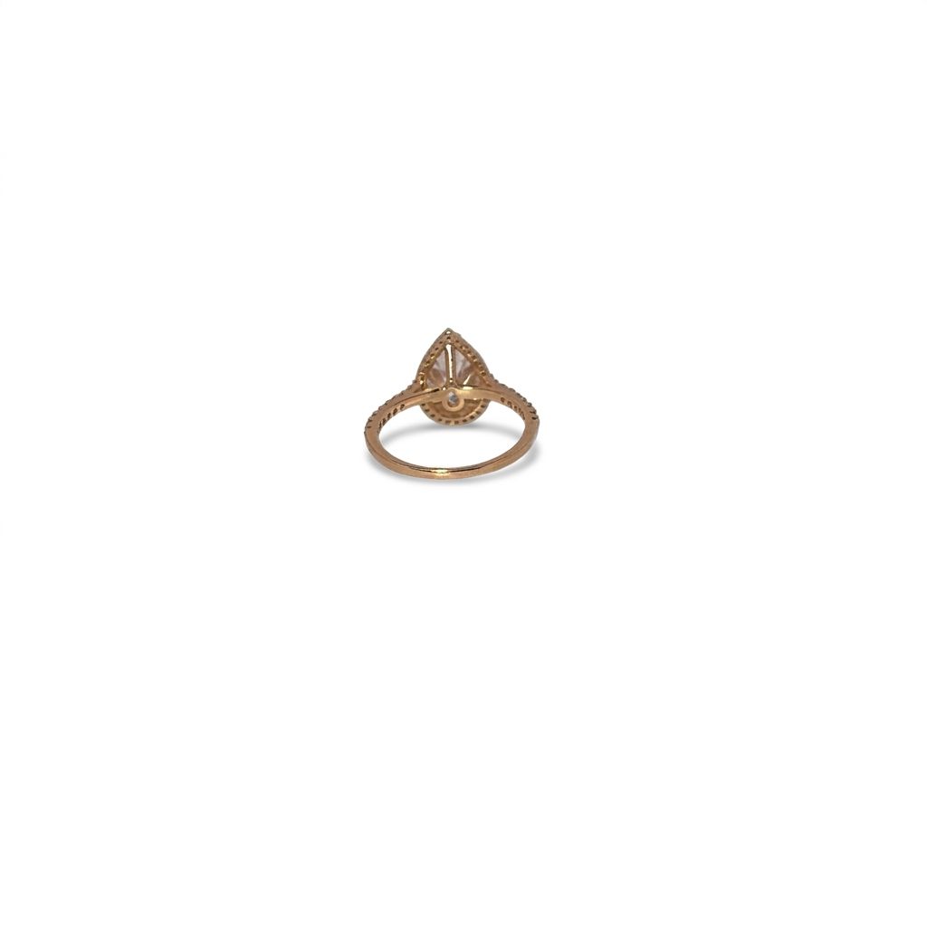 Pear Moissanite Center (D VS 3.76 CT) Ring, Size 7, 10K Yellow Gold