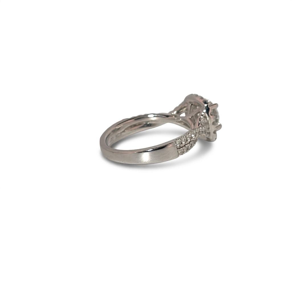 Round Halo Engagement Ring, Lab Grown Diamonds, Center 1 CT, 2.0 CTW