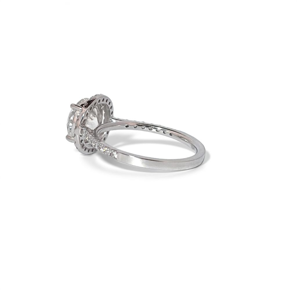 Round Halo Engagement Ring, Lab Grown Diamonds, Center 2 CT, 2.40CTW