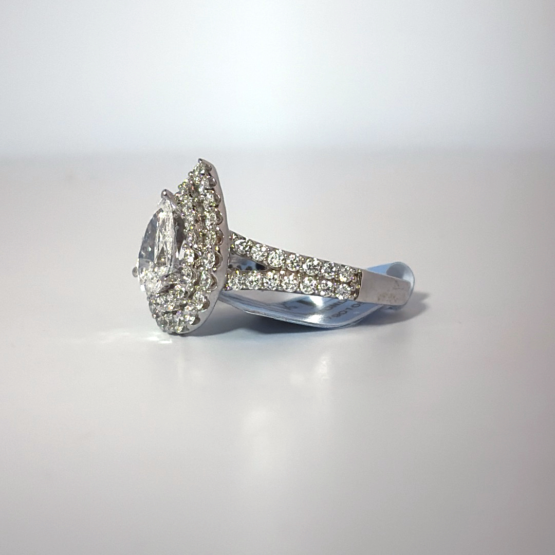 Vera Wang Pear Halo Engagement Ring, Lab Grown Diamonds, Center 1 CT, 2.0 CTW   Certified GSI 71987790105