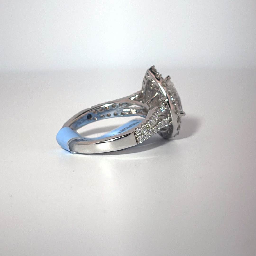 Vera Wang Pear Halo Engagement Ring, Lab Grown Diamonds, Center 1 CT, 2.0 CTW   Certified GSI 71987790105