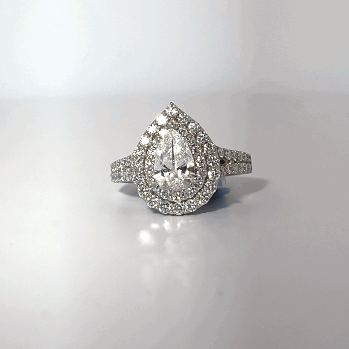 Vera Wang Pear Halo Engagement Ring, Lab Grown Diamonds, Center 1 CT, 2.0 CTW   Certified GSI 71987790105