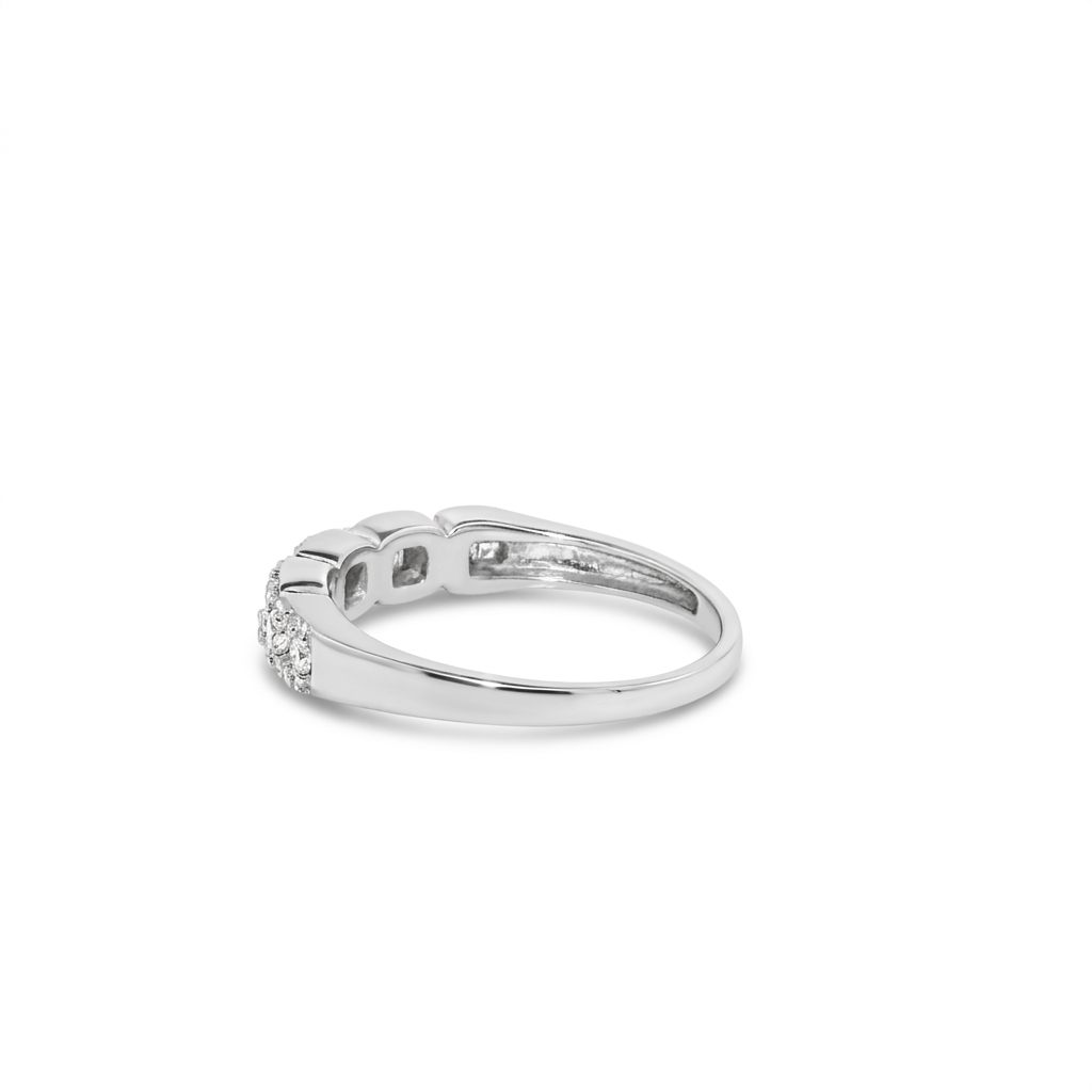 Natural Diamonds (0.25 CTW) Link Designer Band, Size 7, 14K White Gold