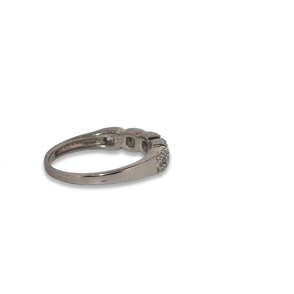 Natural Diamonds (0.25 CTW) Link Designer Band, Size 7, 14K White Gold