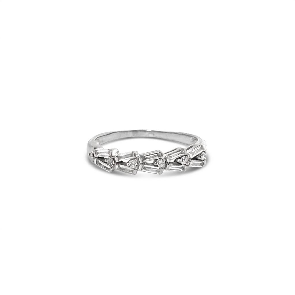 0.37ct Natural Diamonds, Women Anniversary Band, 18K White Gold