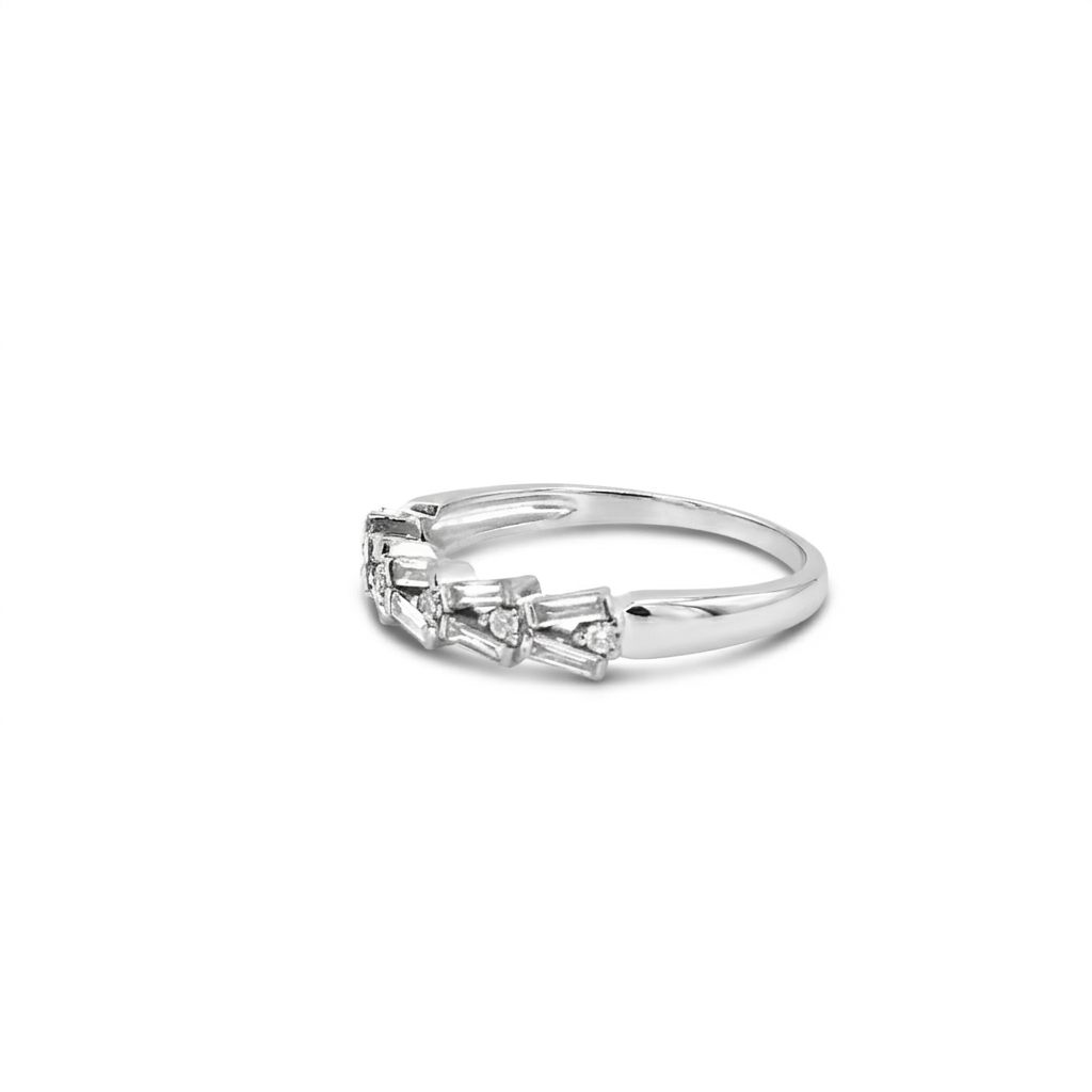 0.37ct Natural Diamonds, Women Anniversary Band, 18K White Gold