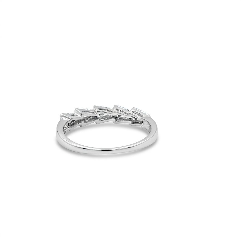 0.37ct Natural Diamonds, Women Anniversary Band, 18K White Gold