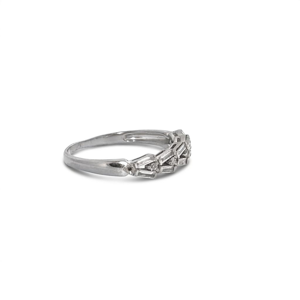 0.37ct Natural Diamonds, Women Anniversary Band, 18K White Gold