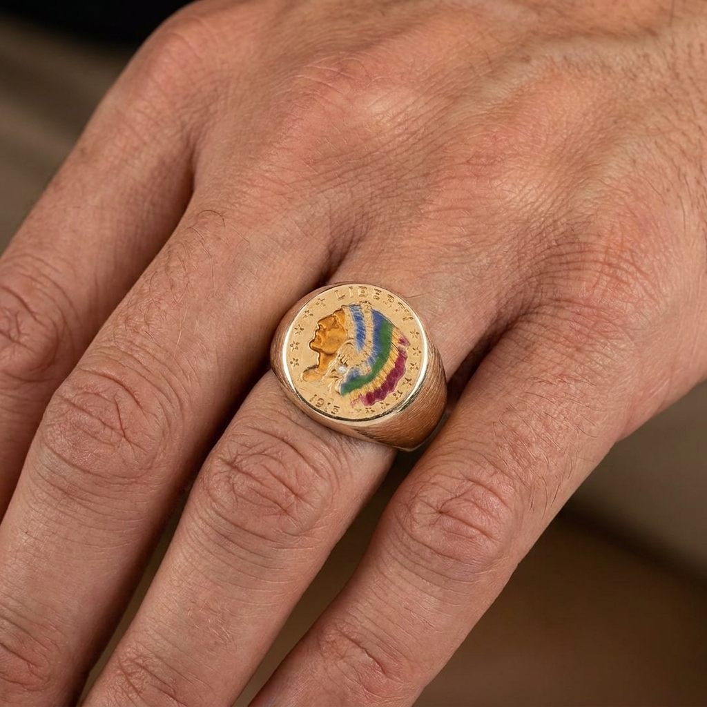 1915 $2.50 Liberty Coin Ring 17 Grams