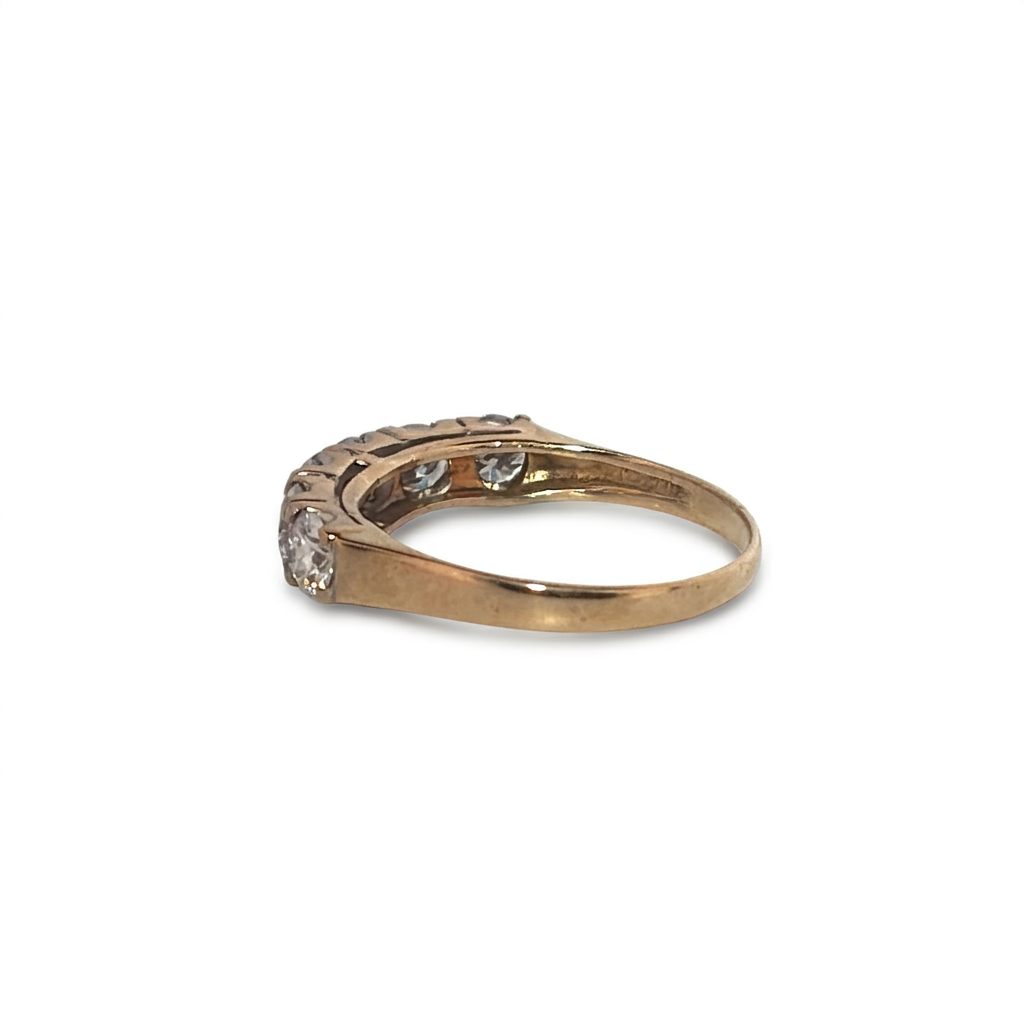 6 stone anniversary band, with Moissanite, Size 8, 2.2G, 10K Yellow Gold