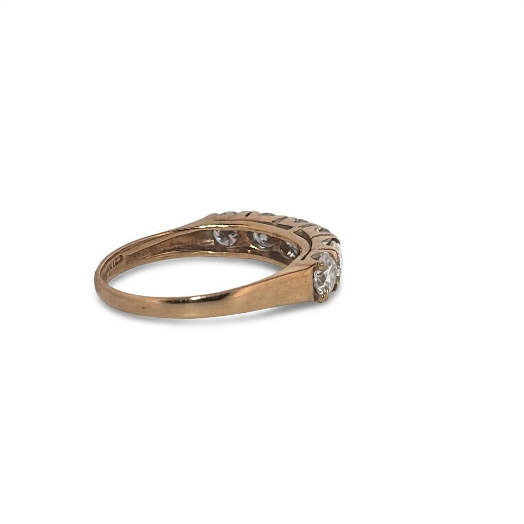 6 stone anniversary band, with Moissanite, Size 8, 2.2G, 10K Yellow Gold
