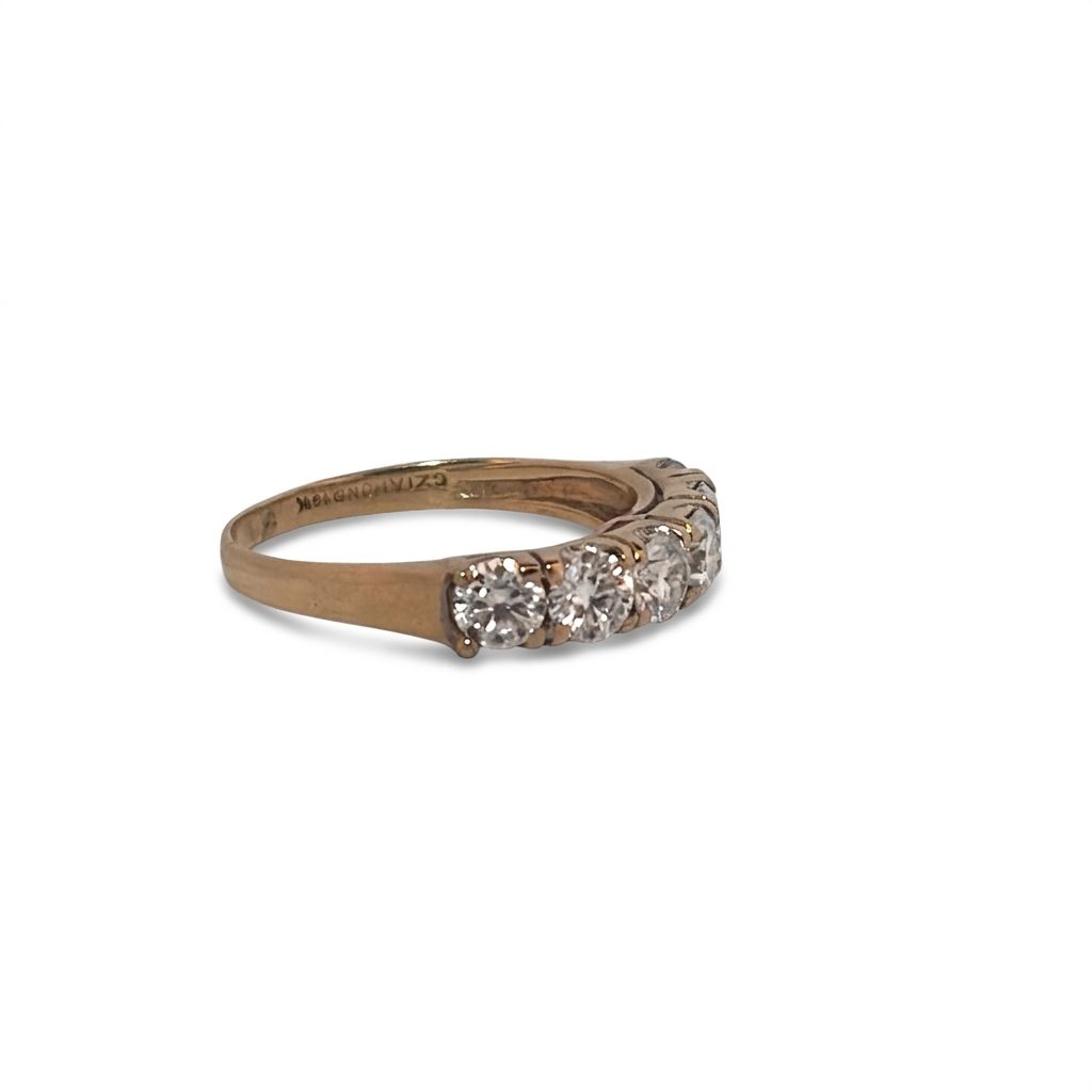 6 stone anniversary band, with Moissanite, Size 8, 2.2G, 10K Yellow Gold