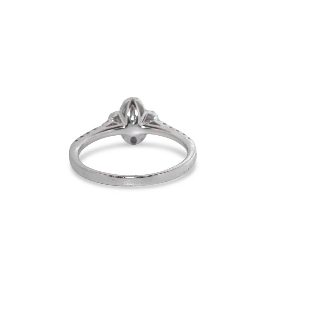 Ladies Ring, Natural Diamonds (1/8CTW) with Natural Sapphire 1/3CTW, 14K White Gold