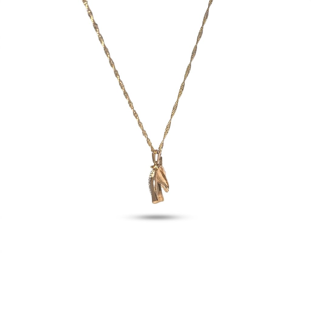 Unicorn Fashion Gift Pendent with Chain, Natural Diamonds(1/20 CTW), 10K Yellow Gold