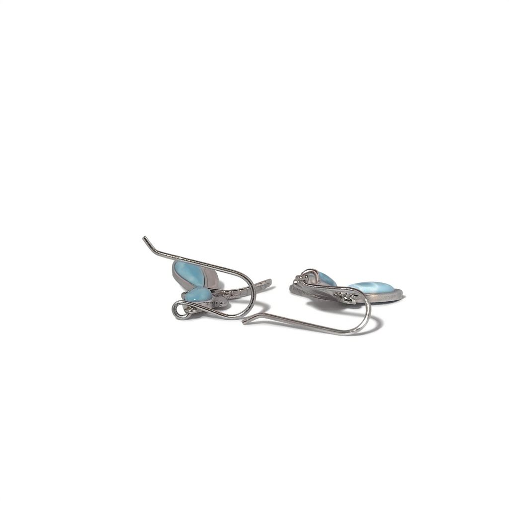 Larimar Dragon Fly Earring; 925 Sterling Silver