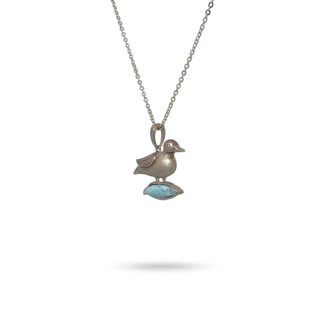 Larimar Mallard Pendant Chain; 925 Sterling Silver