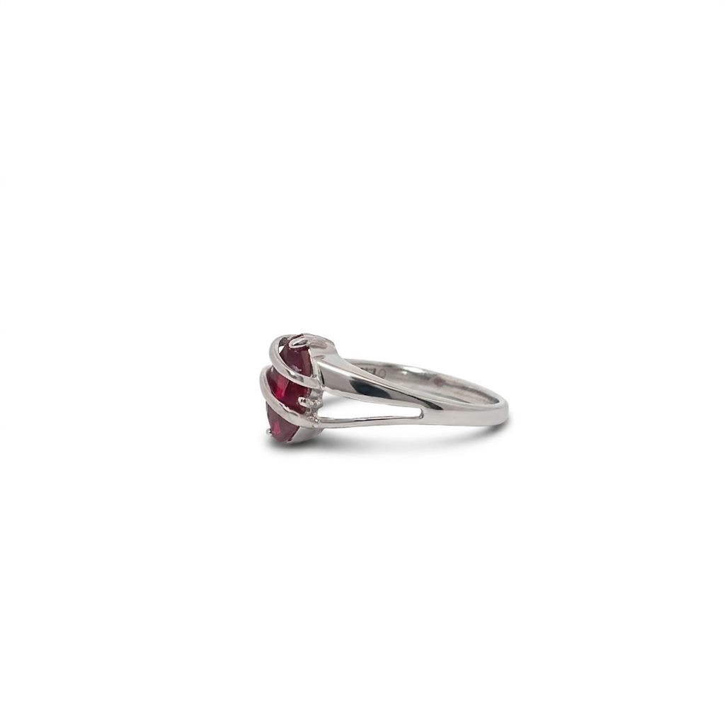 Marquise Spinel in 10K White Gold Setting. Women Fashion Ring.