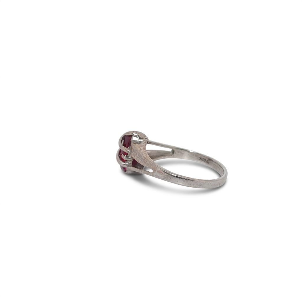 Marquise Spinel in 10K White Gold Setting. Women Fashion Ring.