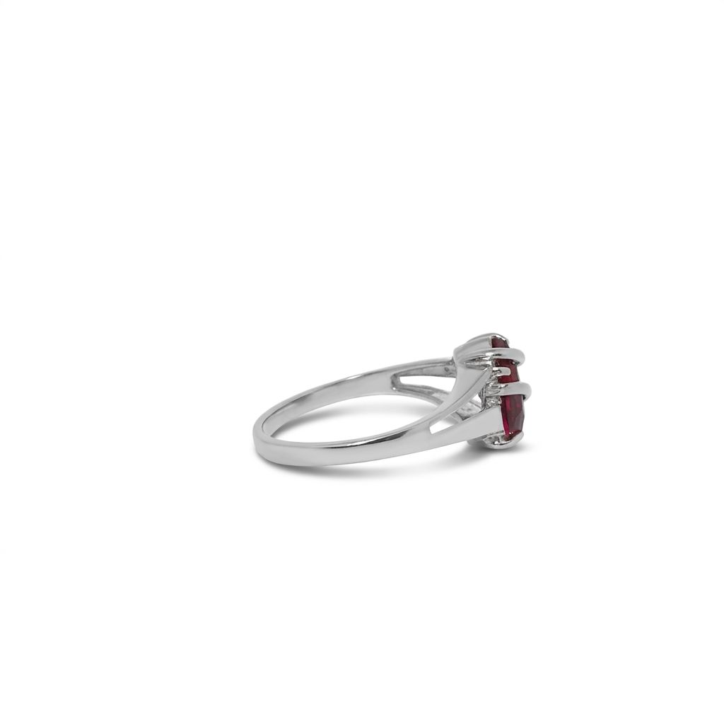 Marquise Spinel in 10K White Gold Setting. Women Fashion Ring.