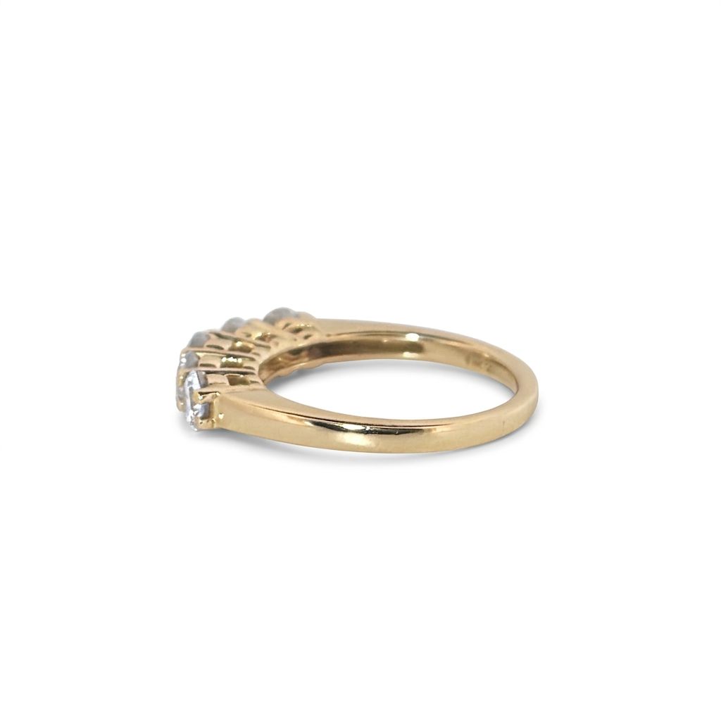 14K Yellow Gold Women's Ring, set with 5 Lab Grown Diamonds (1.33ct total, E, VS2), Size 7.25.