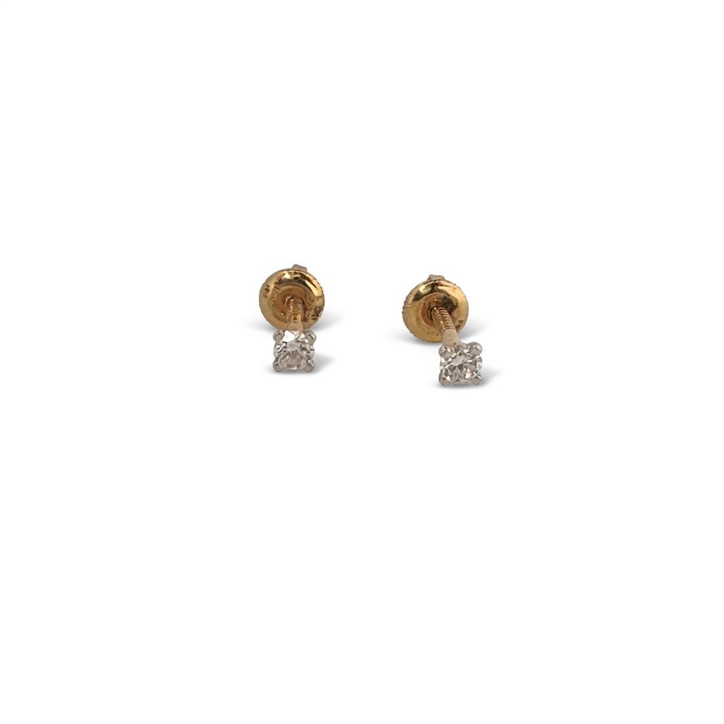 Natural Diamonds 0.16CT G/VS2, Earring Studs 10K Yellow Gold