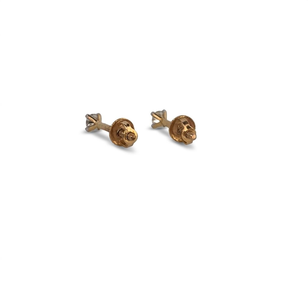 Natural Diamonds 0.16CT G/VS2, Earring Studs 10K Yellow Gold