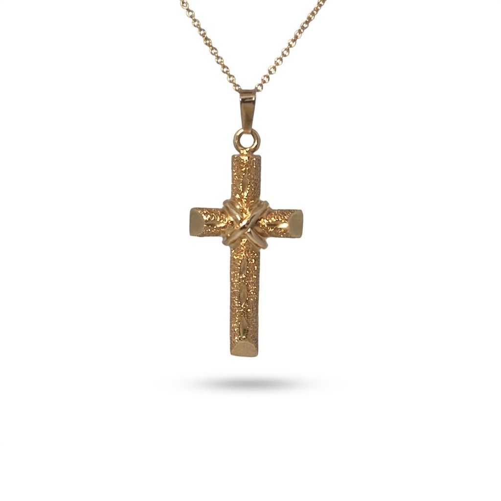 CROSS Pendant with Chain 14K Yellow Gold