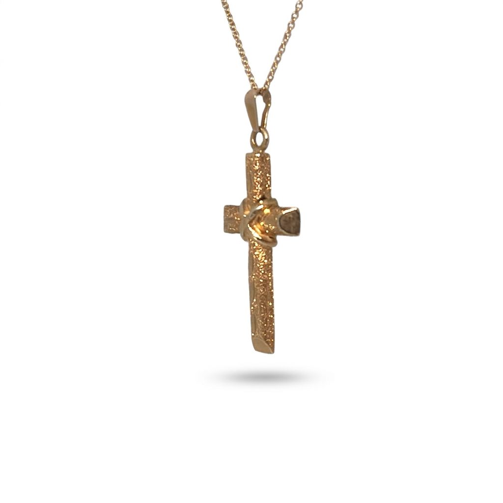CROSS Pendant with Chain 14K Yellow Gold
