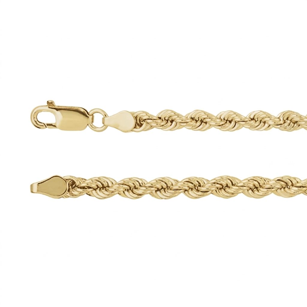 Unisex Solid Gold Rope Chain Necklace, 14K Yellow Gold, 25.36g.