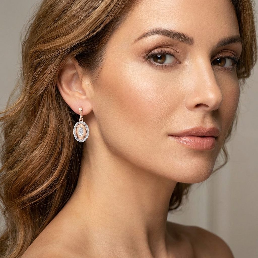 Dangling Sun Rays Earrings, Natural Colorless Diamonds(1/4 CTW)