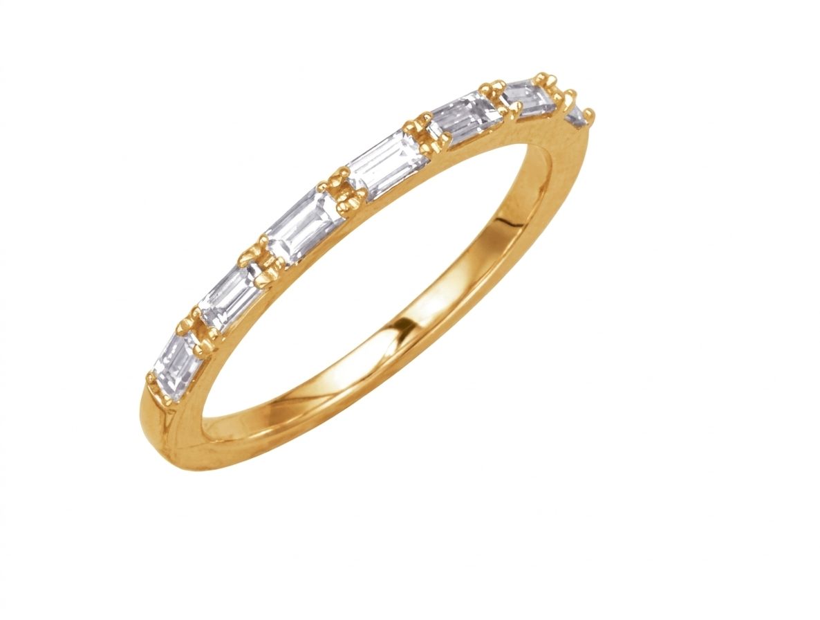 14K Yellow Gold Women's Ring, set with 7 Baguette Diamonds, total 0.38ct, G, VS2.