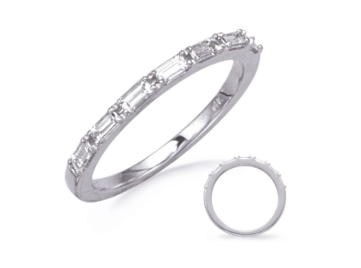 14K White Gold Women's Ring, set with 7 Baguette Diamonds, total 0.38ct, G, VS2, 7 stones.