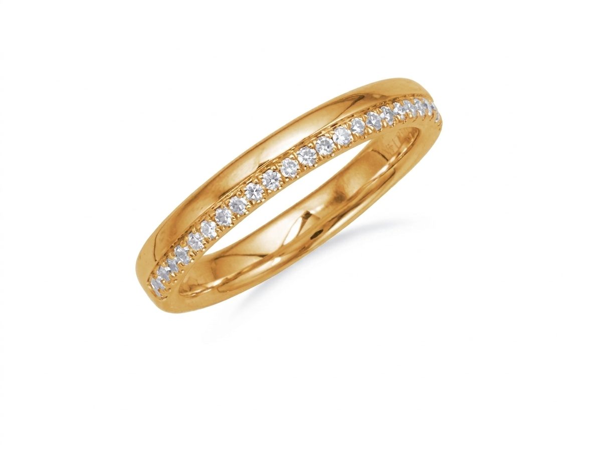 14K Yellow Gold Women's Ring, set with 26 Round Diamonds (0.16ct total, G, SI1) in a single row band.