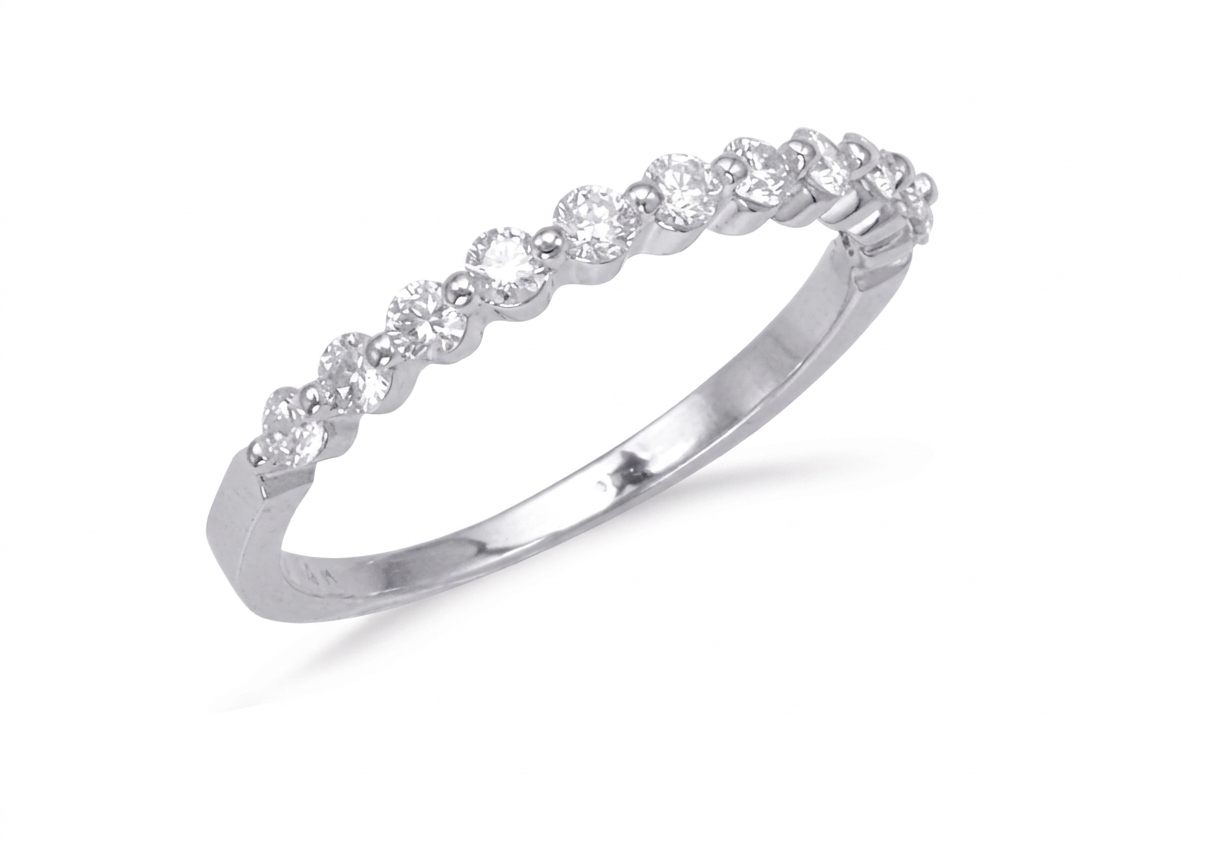 14K White Gold Women's Ring, set with 11 Round Diamonds (0.43ct, G, SI1)