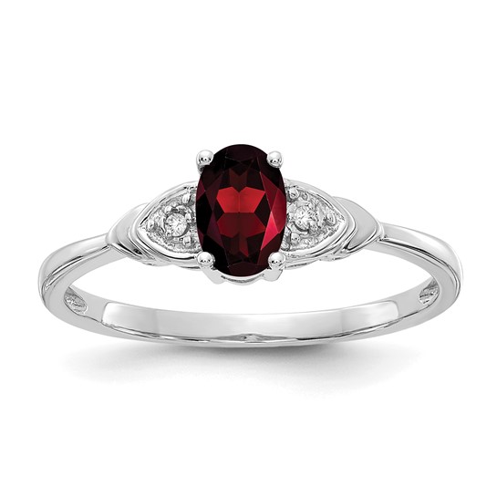 14KWG DIA(0.01CT) GARNET(0.6CTW) SIZE 7, XBR418 (QG)