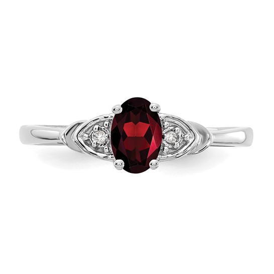 14KWG DIA(0.01CT) GARNET(0.6CTW) SIZE 7, XBR418 (QG)