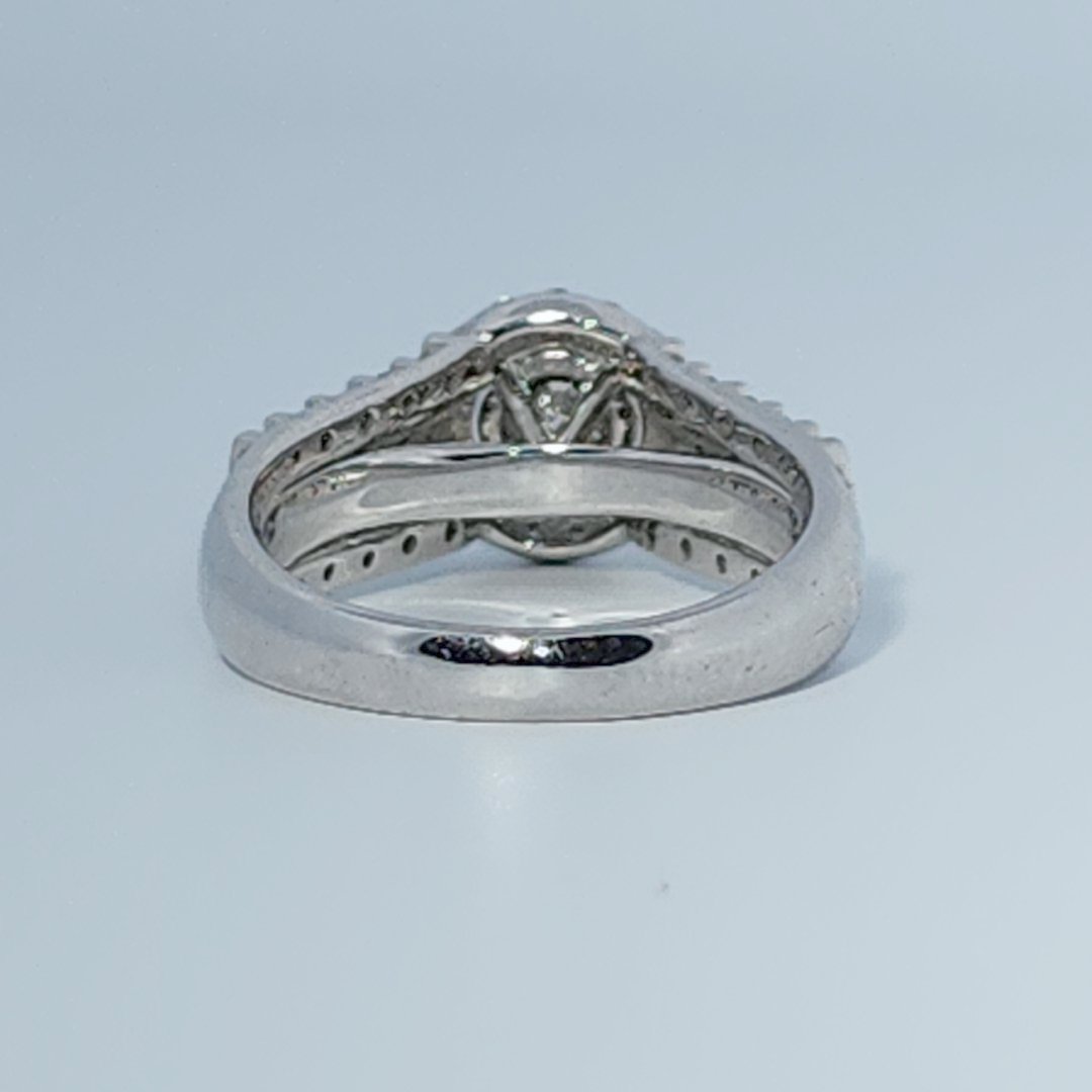 Diamonds Head, Cluster Solitaire Ring, Natural Diamonds(0.90 CTW) GH/SI1