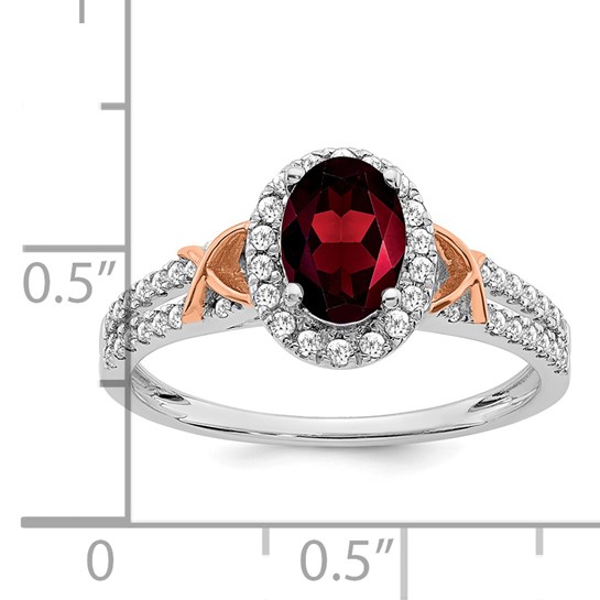 DIA(0.252 CT) GARNET(0.935 ct) SIZE 7